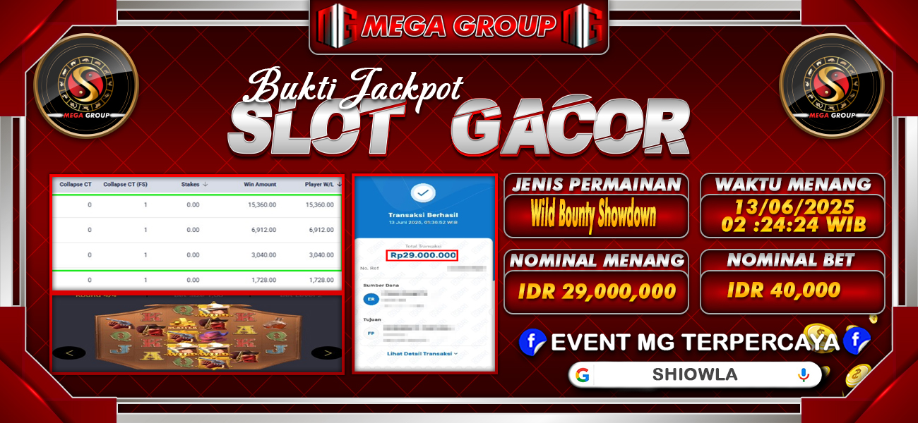 Bukti JP situs Shiowla hari Sabtu, 14 Juni 2025
