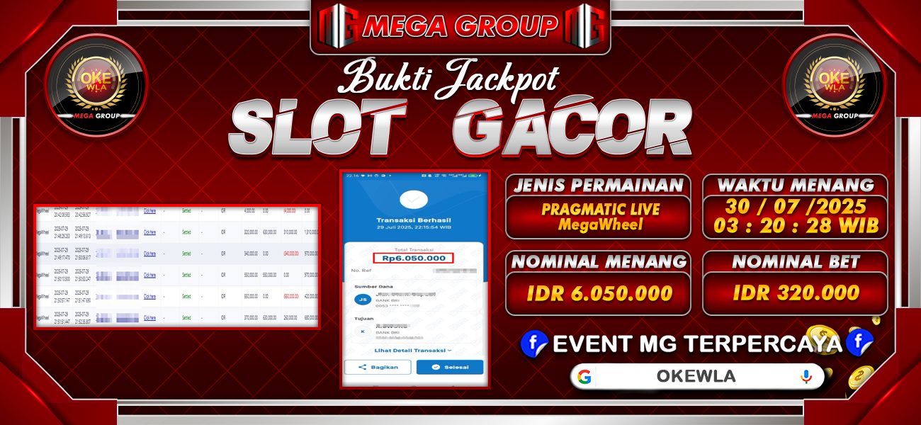 Bukti JP situs Okewla hari Rabu, 30 Juli 2025