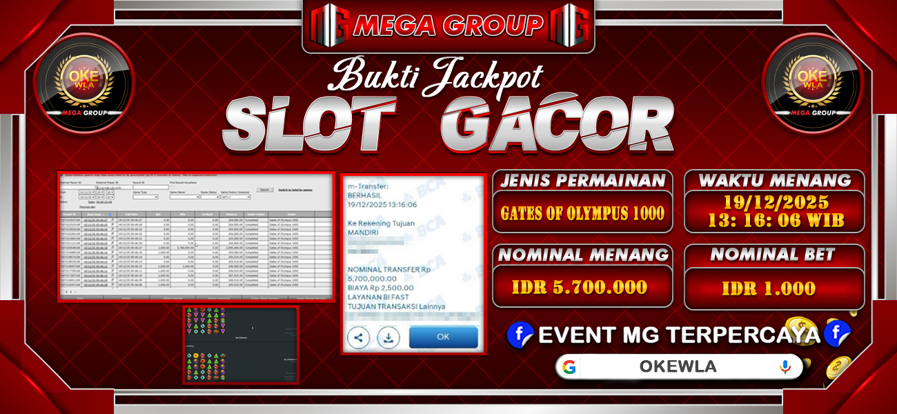 Bukti JP situs Okewla hari Jumat, 19 Desember 2025