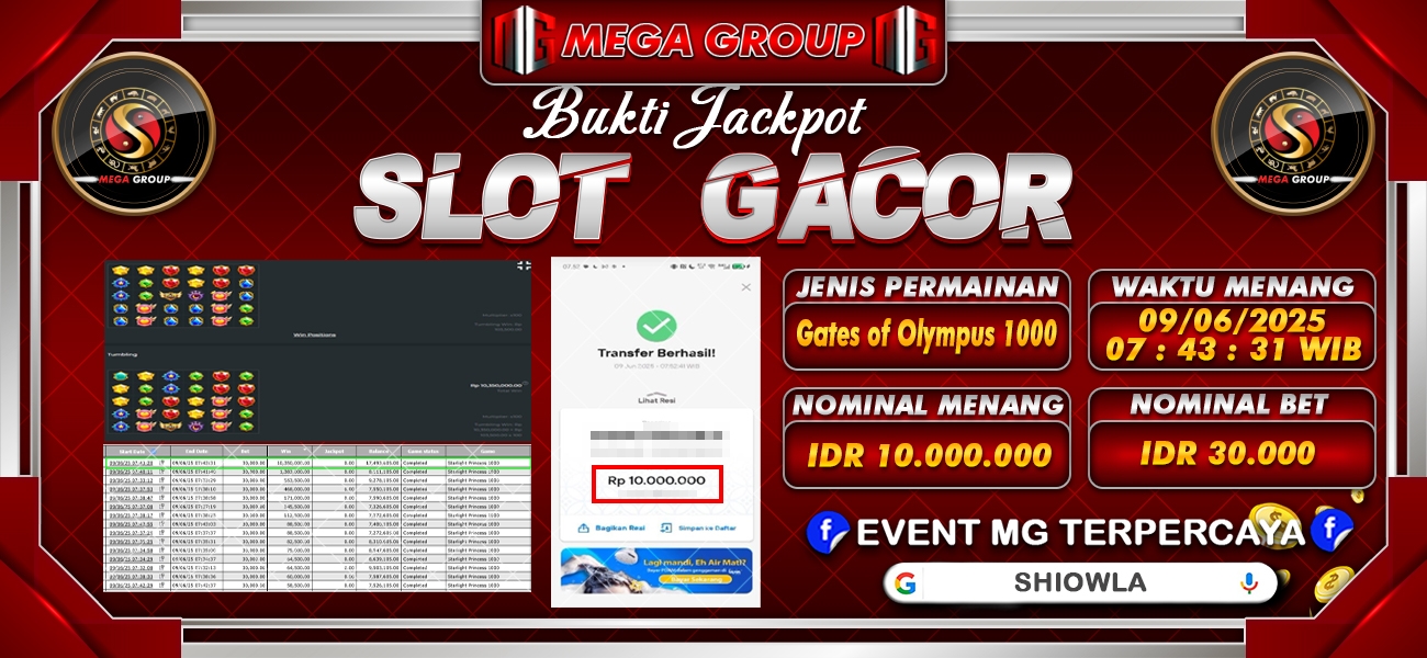 Bukti JP situs Shiowla hari Sabtu, 14 Juni 2025
