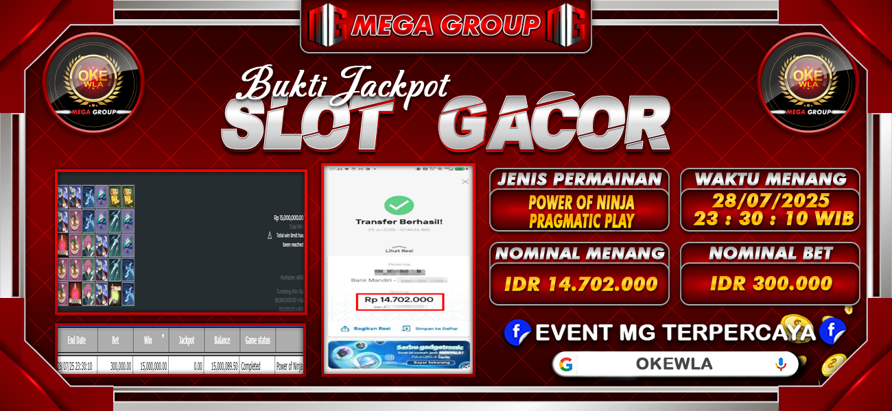 Bukti JP situs Okewla hari Rabu, 30 Juli 2025