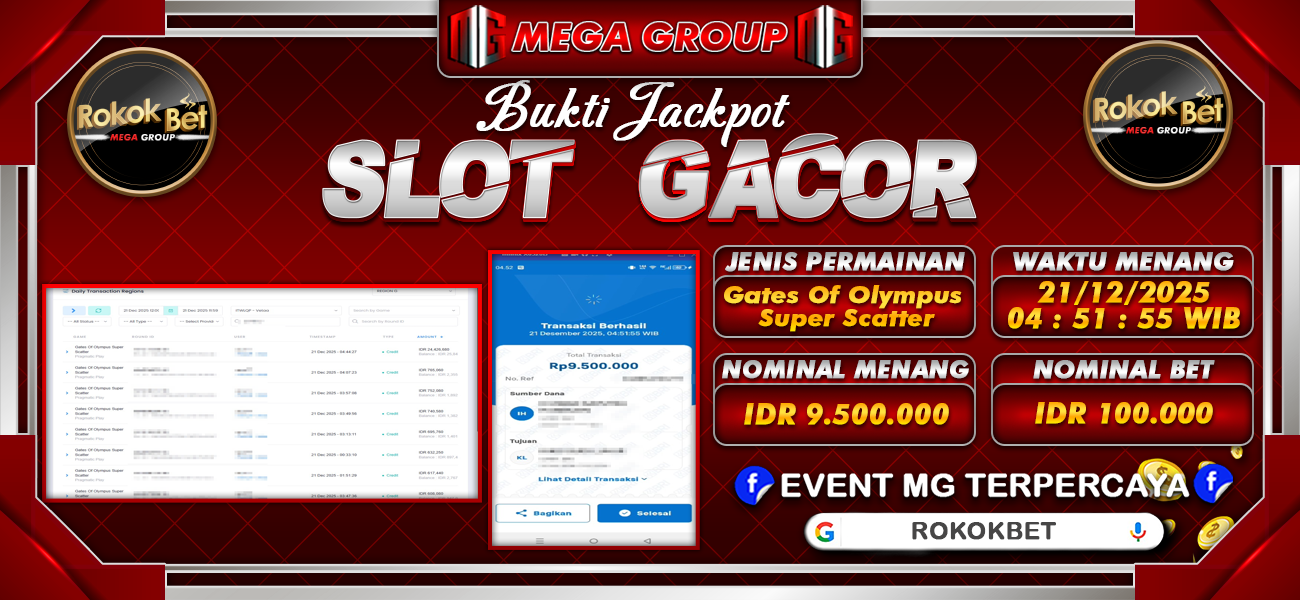 Bukti JP situs Rokokbet hari Minggu, 21 Desember 2025