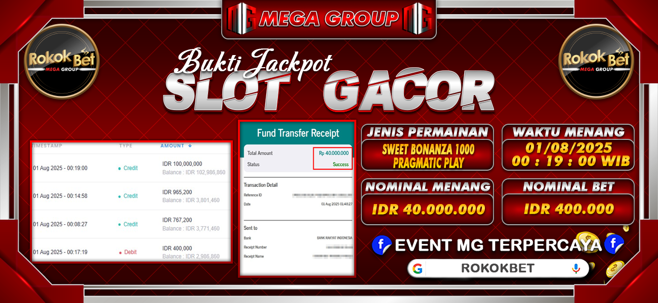 Bukti JP situs Rokokbet hari Jumat, 01 Agustus 2025
