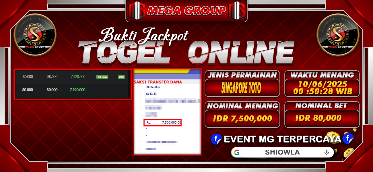 Bukti JP situs Shiowla hari Sabtu, 14 Juni 2025