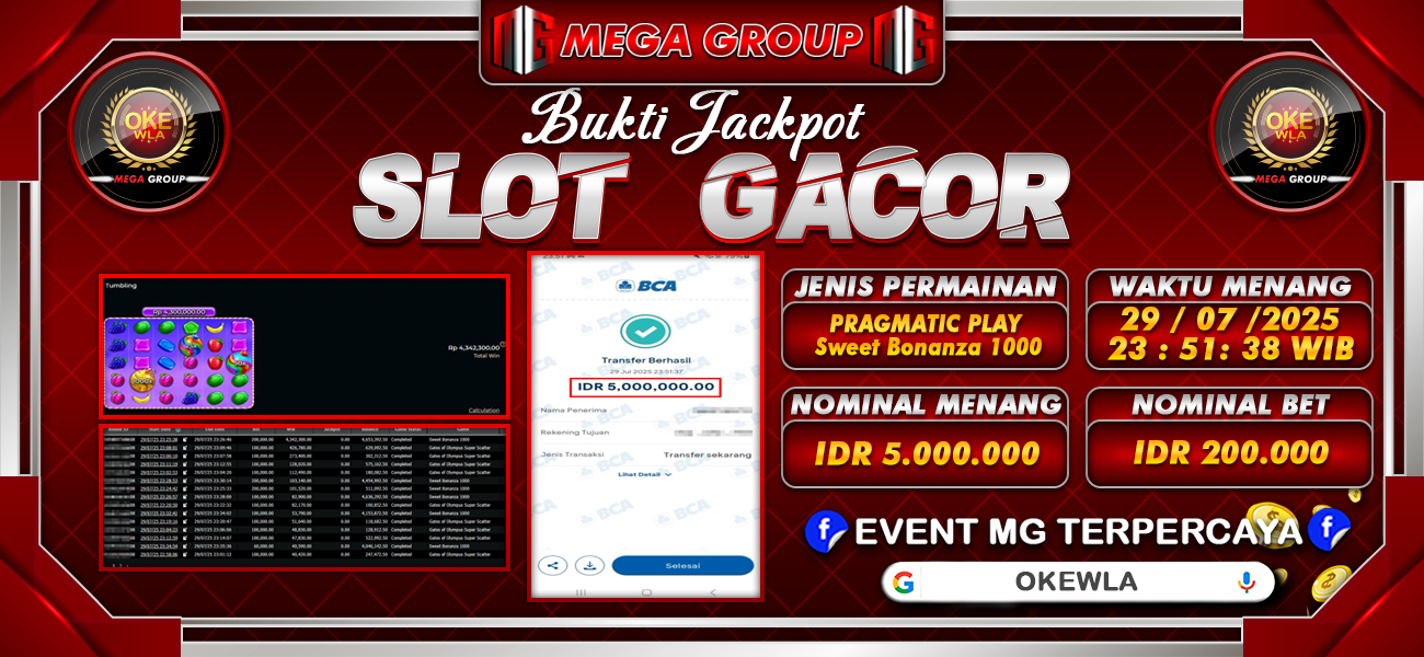 Bukti JP situs Okewla hari Rabu, 30 Juli 2025