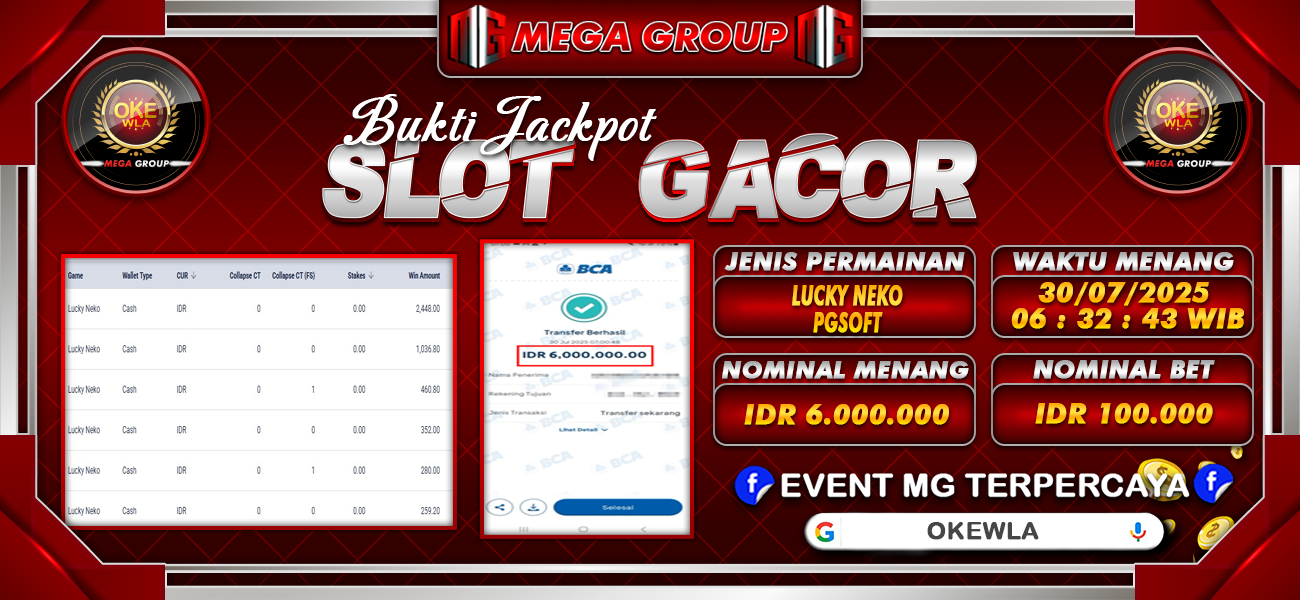 Bukti JP situs Okewla hari Rabu, 30 Juli 2025